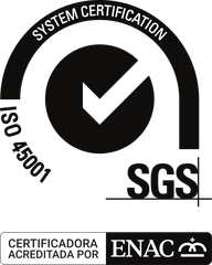 Certificación ISO 45001 por SGS, entidad certificadora acreditada por ENAC