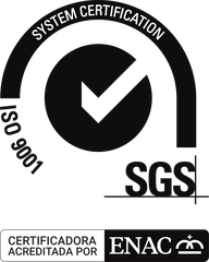 Certificación ISO 9001 por SGS, entidad certificadora acreditada por ENAC
